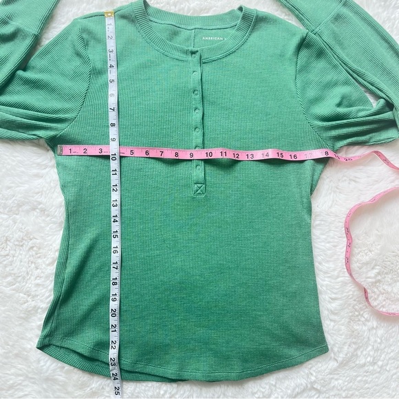 American Eagle Outfitters Green Button Down Shirt M - Picture 5 of 10